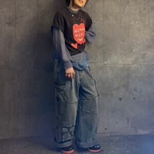 Rare Vintage Human Made Running Heart Dark Brown Tee